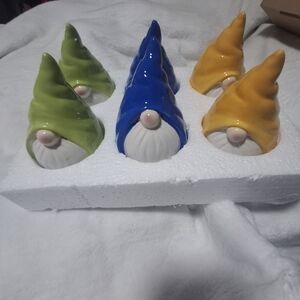 Colorful Ceramic Gnome Set